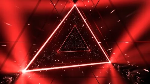 Red Particle Flow in Triangular Space Background VJ Loop in 4K Stock Footage 344100992