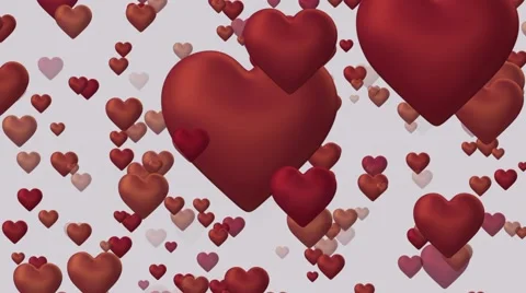Red Particle Hearts Stock Footage 44141977