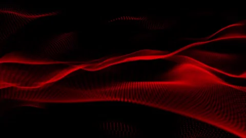Red Particle Line Mesh Loop Animation Black Technology Background Vídeo Stock 334991949