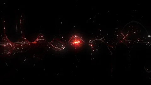 Red Particle Line Sine Waveform animation background Stock Footage 244834670