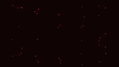 Red Particle Network Orbital Node Network Loop 動画素材 342611891