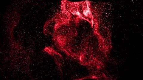 Red particle smoke loop animation Video stock 145897256