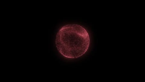 Red Particle Sphere. Magic Particle Ball. Magic Particle Orb. Loop Animation Stock Footage 259508406