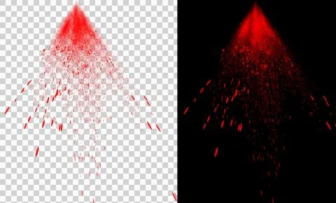 Red Particle Spotlight Beam Isolated on Transparent Background PNG Stock Illustration