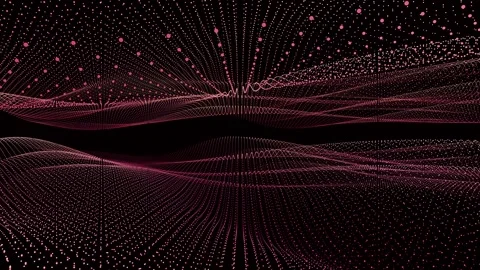 Red particle wave digital technology background Stock Footage 337816317