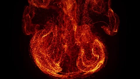 Red Particle Wave Effect Abstract Motion Flow in Neon Dust Animation Stock Footage 319791481