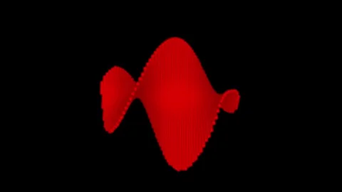 Red Particle Wave Sine Curve Grid 3D Motion Graphic Background Vidéo 339510191