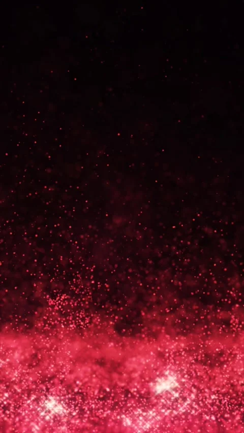 Red particles dance in darkness Video stock 313123652