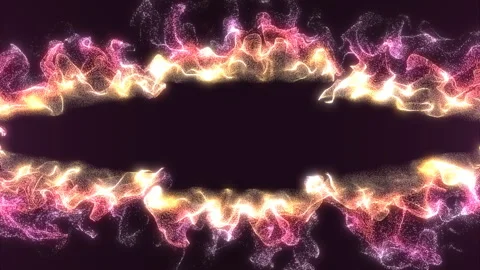 Red particles Fire border in a 3D animation Stock Footage 233740451