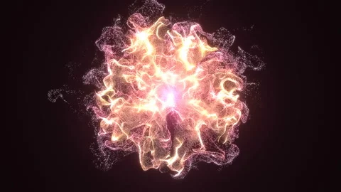Red particles Fire explosion in a 3D animation Stock Footage 233739398