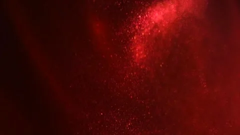 Red particles floating background, Liquid red metallic dust, abstract backdrop.  Stock Footage 334230896