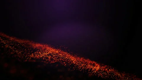 Red particles fly in slow motion in the air black background. Stock Footage 180049404