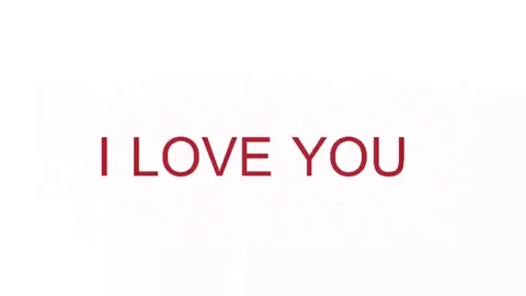 Red Particles Forming I Love You Text On White Background. 스톡 동영상 332474657
