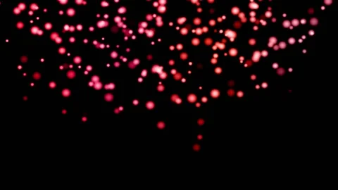 RED particles glowing on the black background. Black background with light pa Stock Footage 218577532