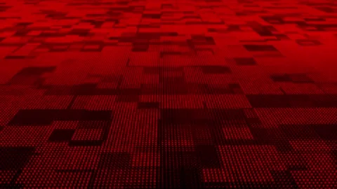 Red particles square box pattern moving3d technology cyberspace background Stock Footage 271330366