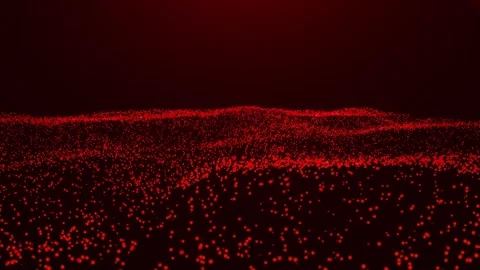 Red Particles Wave Flowing Loop – Abstract 4K Motion Background Stock Footage 342014932