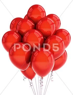 Red party ballooons Stock Photos