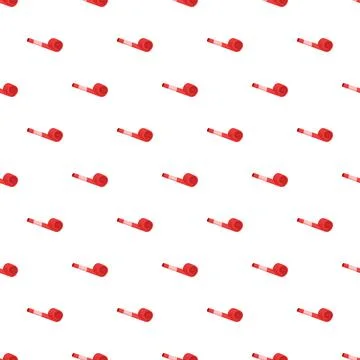 Red party blowers creating a festive celebration pattern Stock Illustration