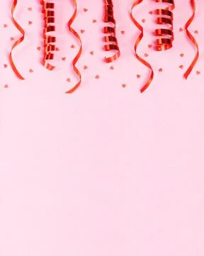 Red party streamers Stock Photos