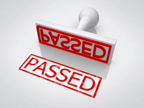 Red passed word stamp Stock Illustration