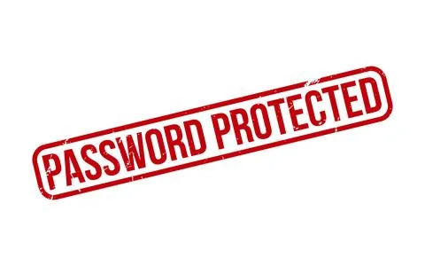 Red Password Protected Rubber Stamp Seal Vector Stock Illustration