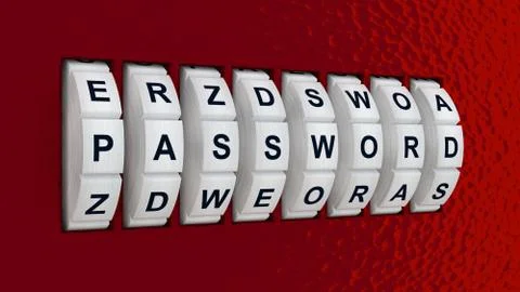 Red password wheels Illustrazione stock