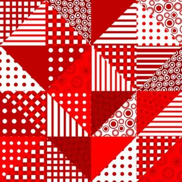 Red patchwork geometrical pattern イラスト素材