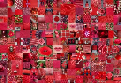 RED patchwork photomontage background Stock Illustration