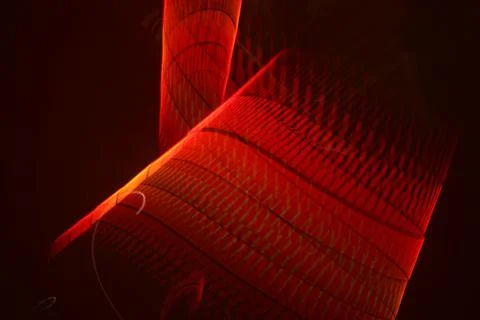 Red pattern of electrons gaining energy and performing accelerated motion Stock Illustration