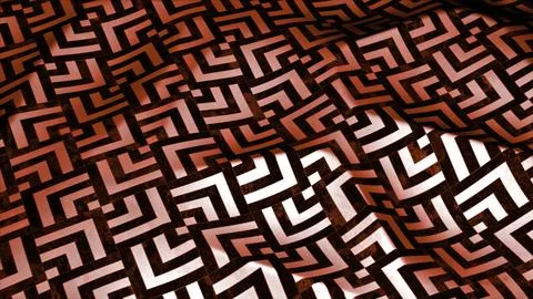 Red pattern on the floor. Motion.A vivid 3d illustration with black angular Stock Illustration