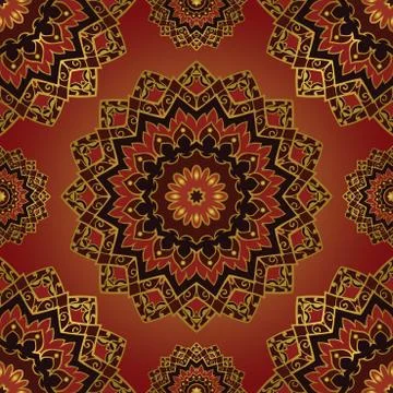 Red pattern of mandala. Stock Illustration