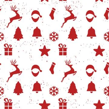 Red pattern simple ornaments christmas and new year 스톡 일러스트