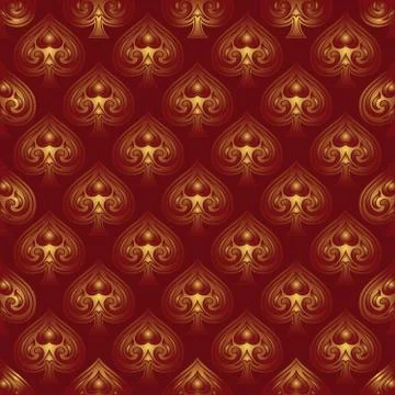 Red pattern with spades. Stock Illustration