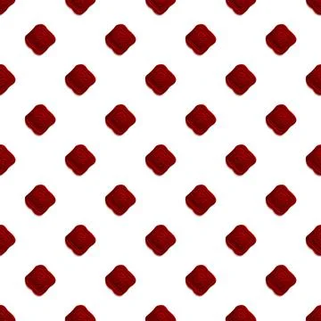 Red pattern of vintage wax seals on white background Illustrazione stock