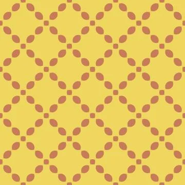 Red pattern on yellow seamless design background. Stock Illustration