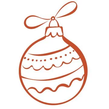 Red Patterned Christmas Ornament Stock Illustration
