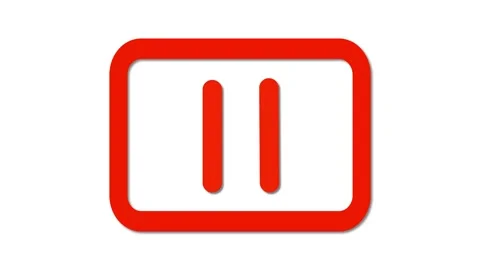 Red Pause Button Icon Stock Footage 281182763