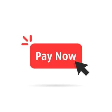 Red pay now button isolated on white Stock Illustration