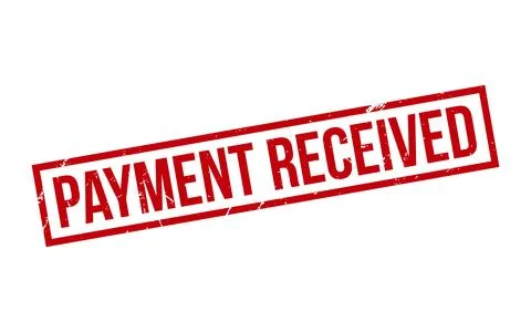 Red Payment Received Rubber Stamp Seal Vector Illustrazione stock
