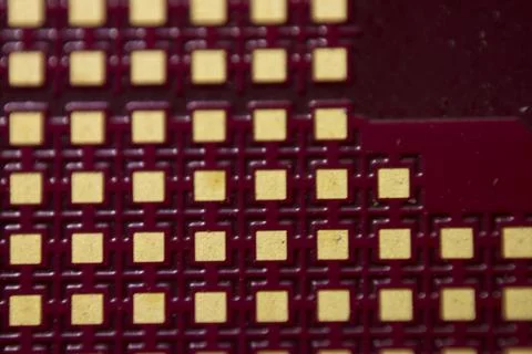 Red PCB Board Pattern Foto stock