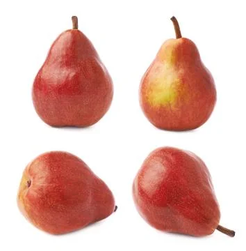 Red pear fruit isolated Stock Photos