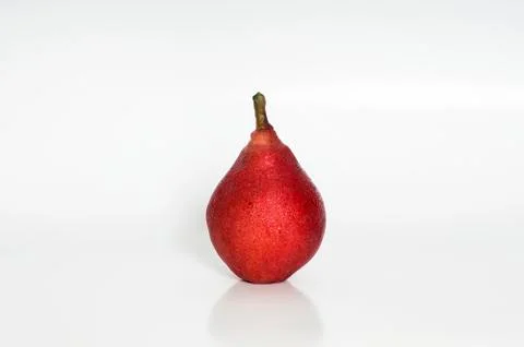 Red Pear on white background Stock Photos