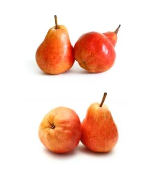 Red pears on white Foto stock