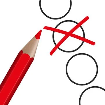 Red pen with Cross Stock Illustration