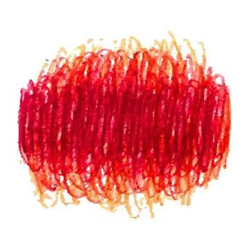 Red pen scribble texture stain isolated on white background Stock Illustration