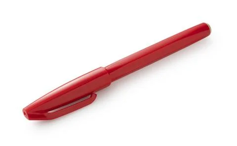Red pen on white background Stock Photos