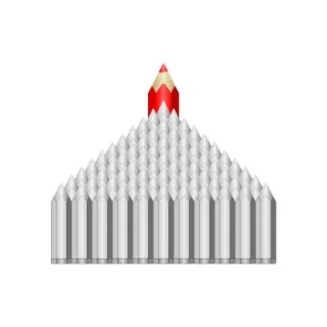Red pencil commanded gray. Vector EPS10 Stock Illustration