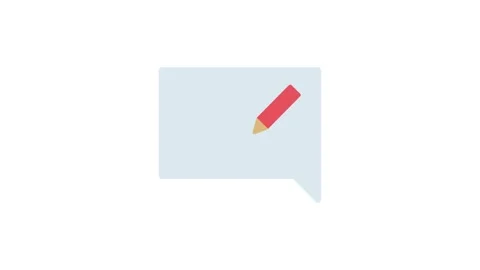 A red pencil depicted within a speech bubble, representing creativity and d.. Stock Footage 333102462