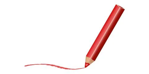 Red pencil with dynamic stroke Stock Illustration