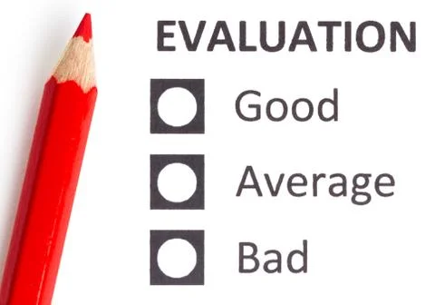 Red pencil on a evaluationform Stock Photos